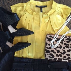 BCBGMaxAzria Gold Yellow and Black DRESS